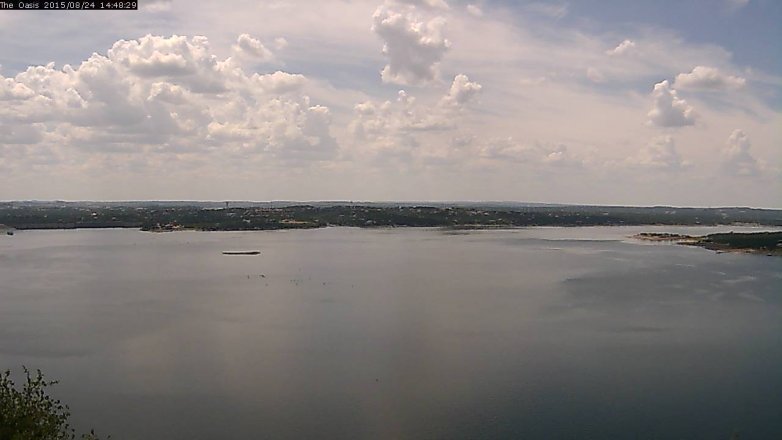 Lake Travis webcam, August 24, 2015 1:55 PM CT