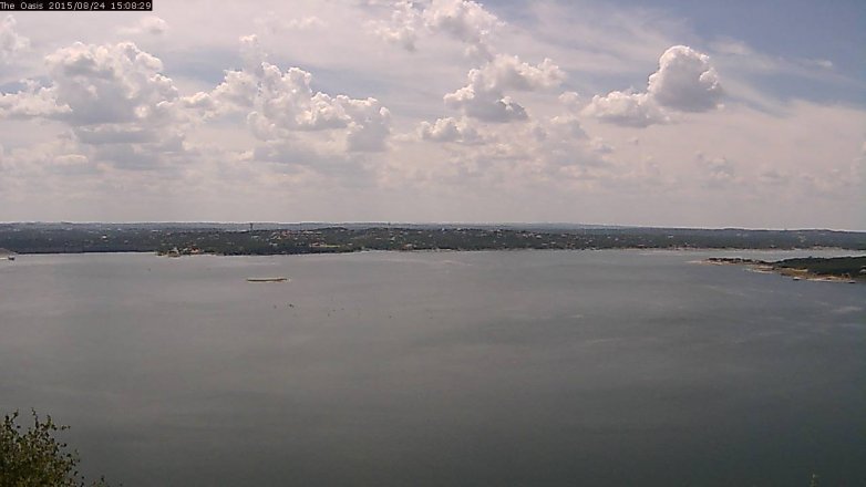 Lake Travis webcam, August 24, 2015 2:15 PM CT