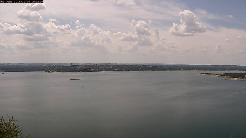 Lake Travis webcam, August 24, 2015 2:20 PM CT