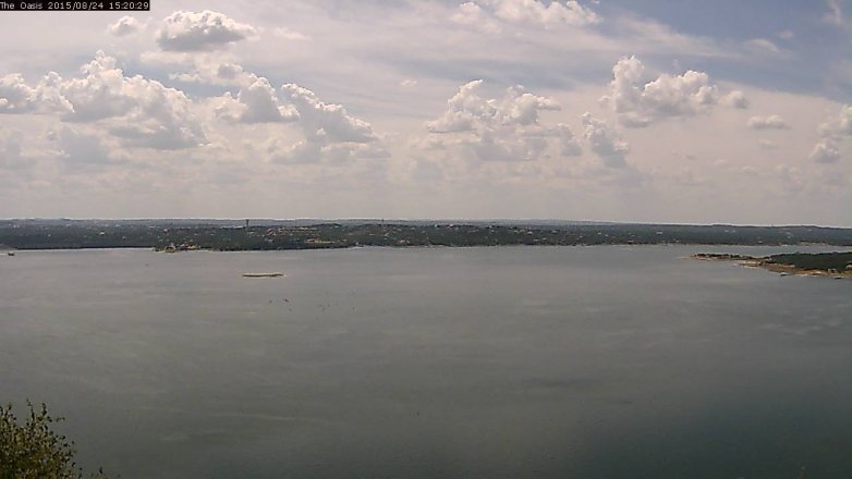 Lake Travis webcam, August 24, 2015 2:25 PM CT