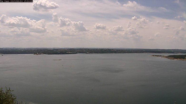 Lake Travis webcam, August 24, 2015 2:30 PM CT