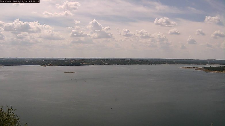 Lake Travis webcam, August 24, 2015 2:35 PM CT