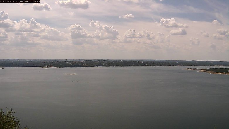 Lake Travis webcam, August 24, 2015 2:40 PM CT