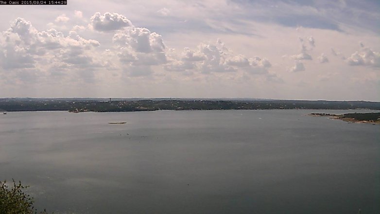 Lake Travis webcam, August 24, 2015 2:50 PM CT