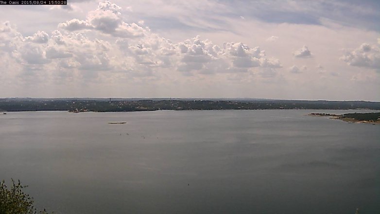 Lake Travis webcam, August 24, 2015 3:00 PM CT