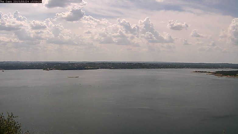 Lake Travis webcam, August 24, 2015 3:05 PM CT
