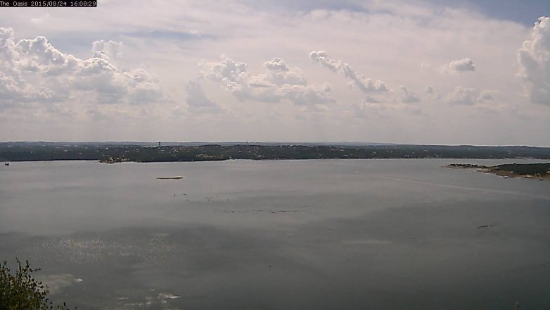 Lake Travis webcam, August 24, 2015 3:15 PM CT