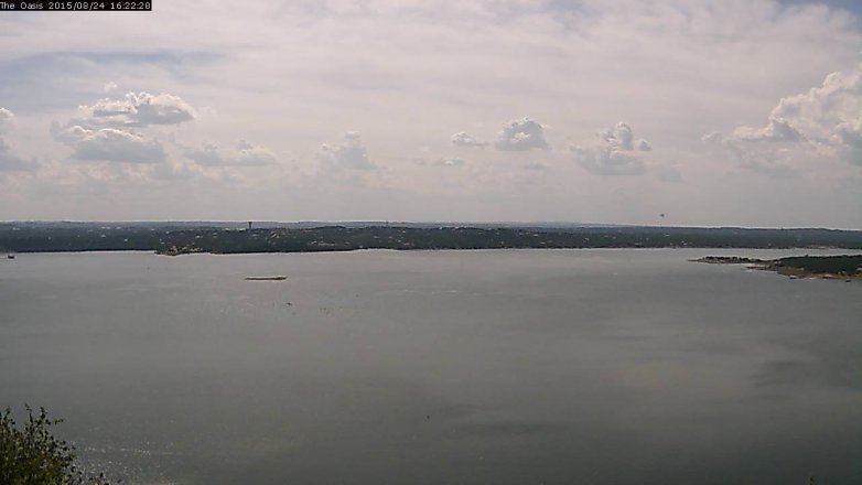 Lake Travis webcam, August 24, 2015 3:30 PM CT