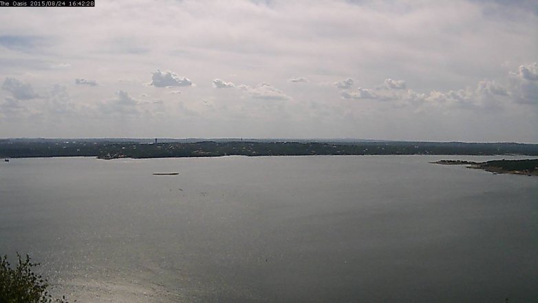 Lake Travis webcam, August 24, 2015 3:50 PM CT