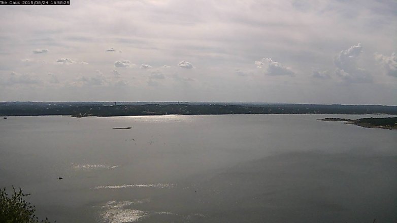 Lake Travis webcam, August 24, 2015 4:05 PM CT