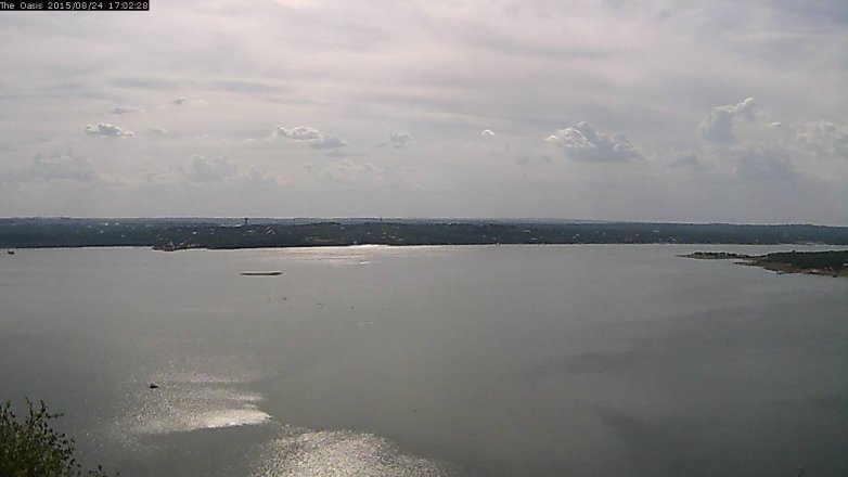Lake Travis webcam, August 24, 2015 4:10 PM CT