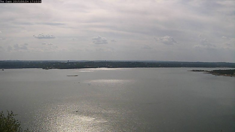 Lake Travis webcam, August 24, 2015 4:15 PM CT