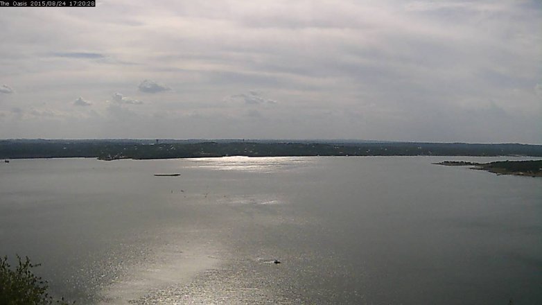 Lake Travis webcam, August 24, 2015 4:30 PM CT