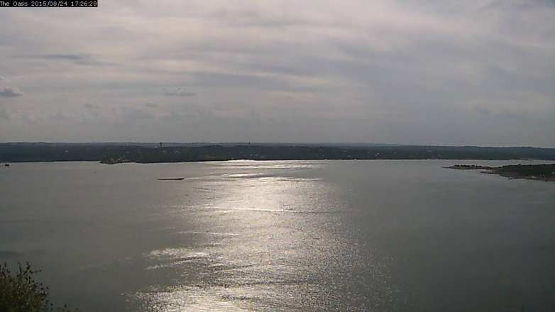 Lake Travis webcam, August 24, 2015 4:35 PM CT