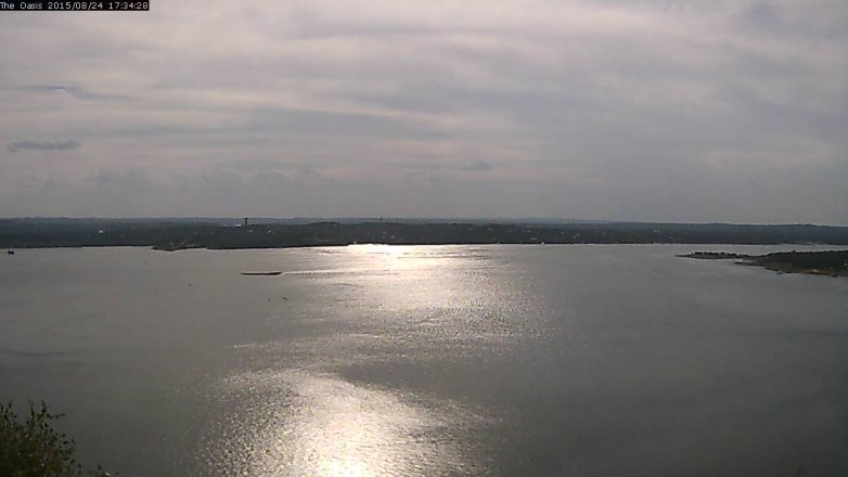 Lake Travis webcam, August 24, 2015 4:40 PM CT