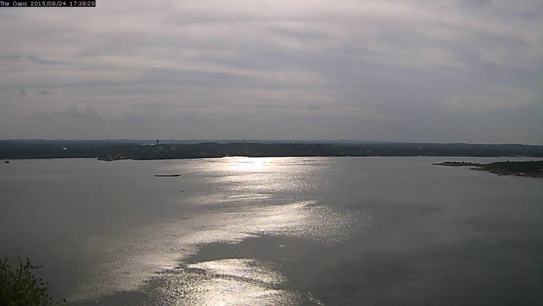 Lake Travis webcam, August 24, 2015 4:45 PM CT