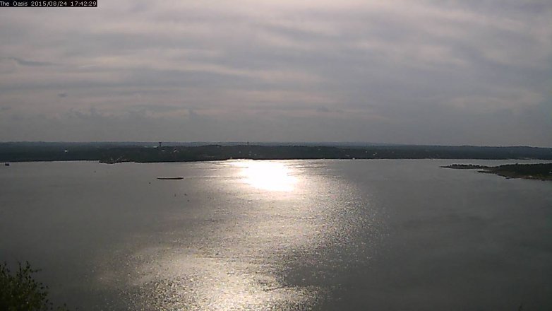 Lake Travis webcam, August 24, 2015 4:50 PM CT