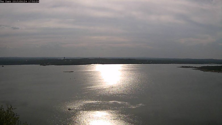 Lake Travis webcam, August 24, 2015 4:55 PM CT