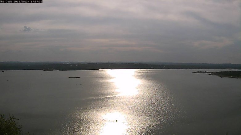 Lake Travis webcam, August 24, 2015 5:05 PM CT