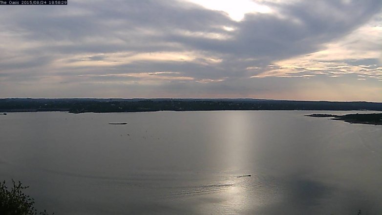 Lake Travis webcam, August 24, 2015 6:05 PM CT