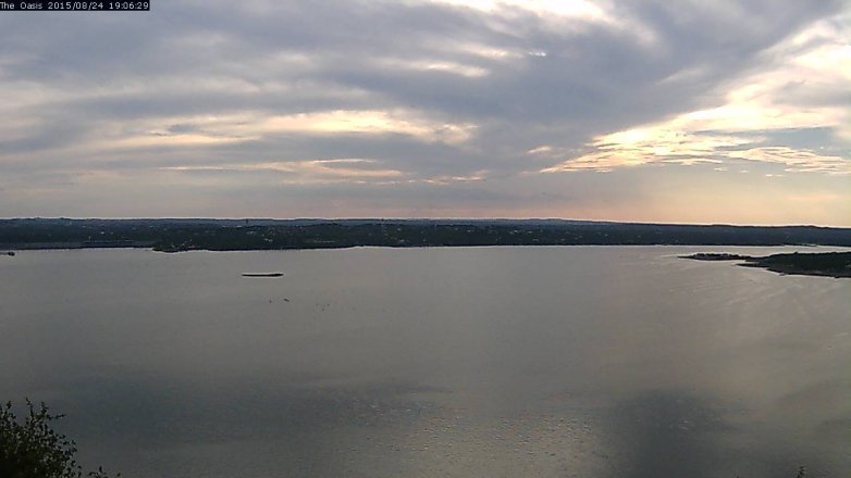 Lake Travis webcam, August 24, 2015 6:15 PM CT