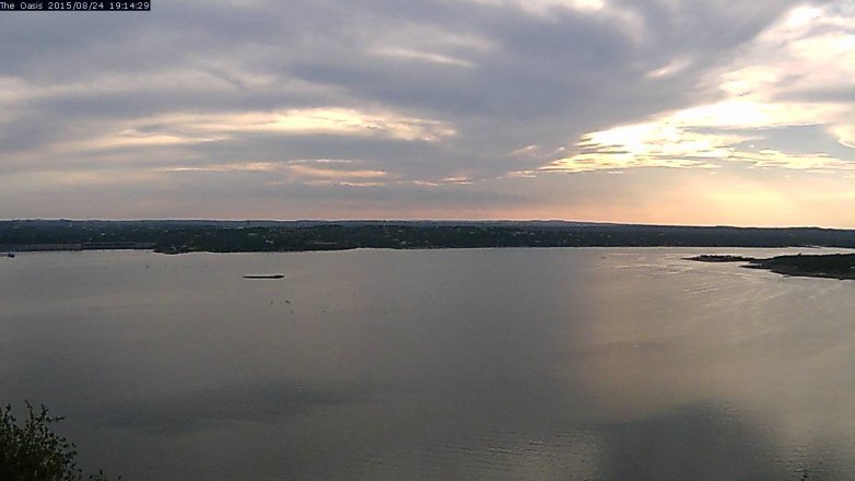 Lake Travis webcam, August 24, 2015 6:20 PM CT