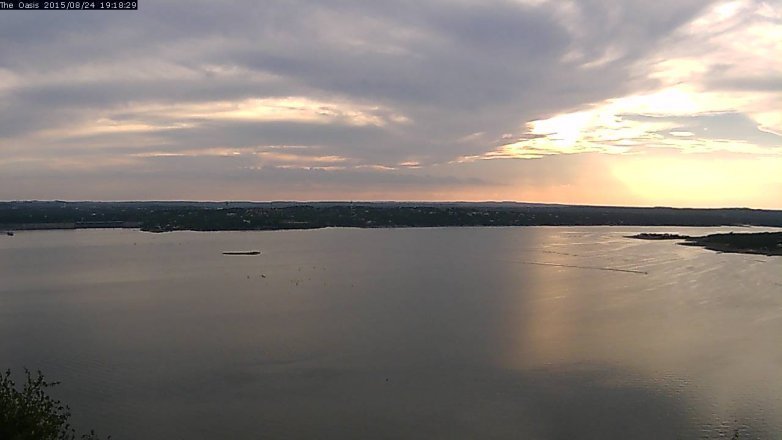 Lake Travis webcam, August 24, 2015 6:25 PM CT