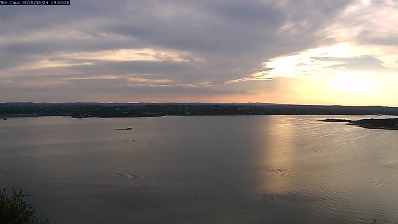 Lake Travis webcam, August 24, 2015 6:30 PM CT