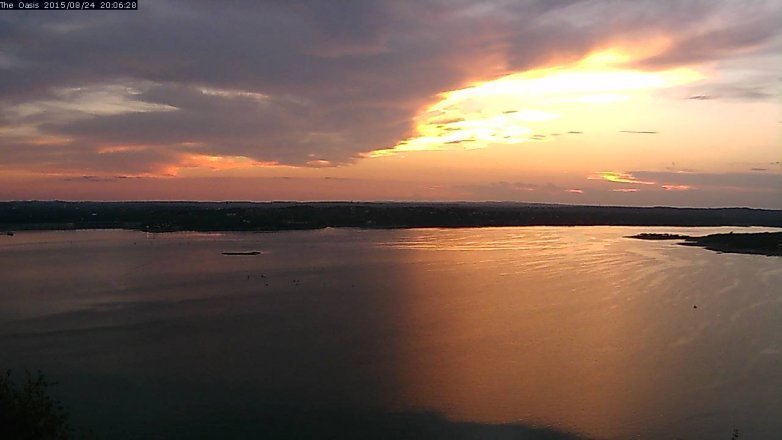 Lake Travis webcam, August 24, 2015 7:10 PM CT