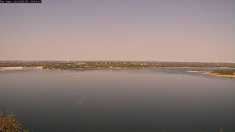 Lake Travis webcam, August 25, 2015 9:00 AM CT
