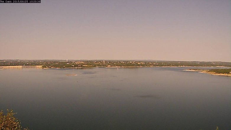 Lake Travis webcam, August 25, 2015 9:25 AM CT