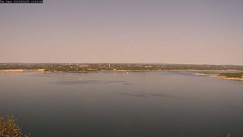 Lake Travis webcam, August 25, 2015 9:30 AM CT