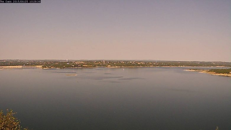 Lake Travis webcam, August 25, 2015 9:35 AM CT