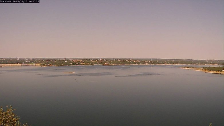 Lake Travis webcam, August 25, 2015 9:55 AM CT