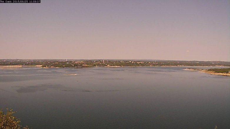 Lake Travis webcam, August 25, 2015 10:15 AM CT