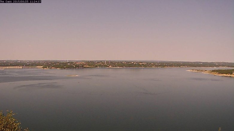 Lake Travis webcam, August 25, 2015 10:30 AM CT