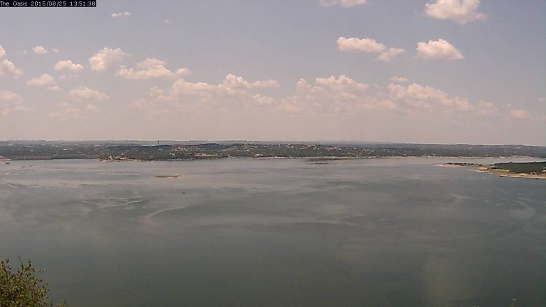 Lake Travis webcam, August 25, 2015 1:00 PM CT