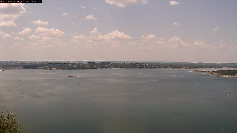Lake Travis webcam, August 25, 2015 1:05 PM CT