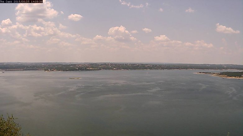 Lake Travis webcam, August 25, 2015 1:15 PM CT