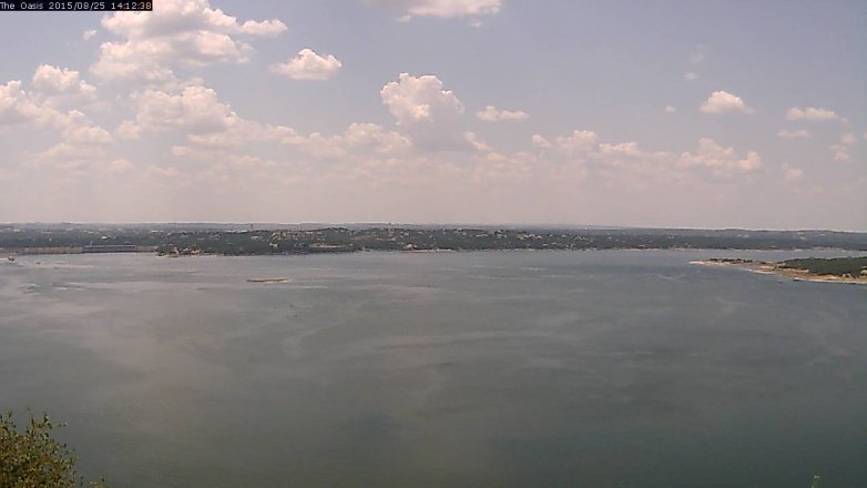 Lake Travis webcam, August 25, 2015 1:20 PM CT