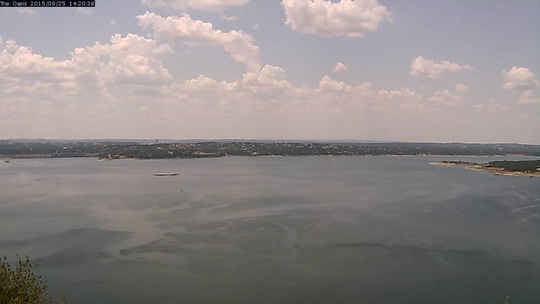 Lake Travis webcam, August 25, 2015 1:25 PM CT