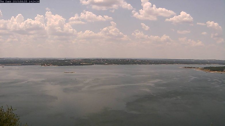 Lake Travis webcam, August 25, 2015 1:30 PM CT