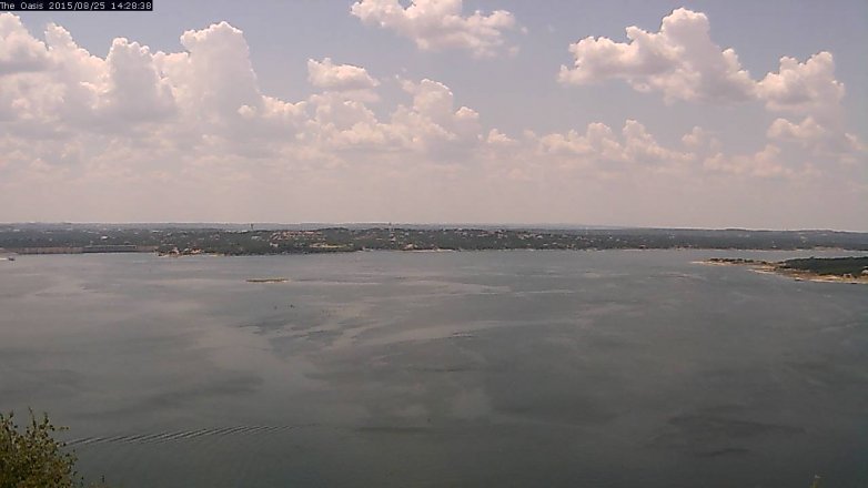 Lake Travis webcam, August 25, 2015 1:35 PM CT