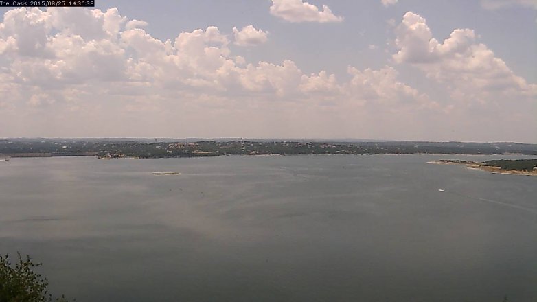 Lake Travis webcam, August 25, 2015 1:40 PM CT