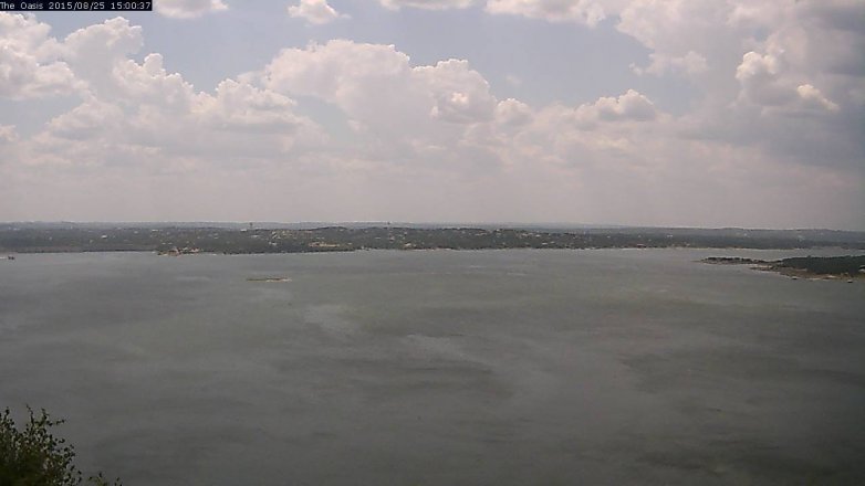 Lake Travis webcam, August 25, 2015 2:05 PM CT