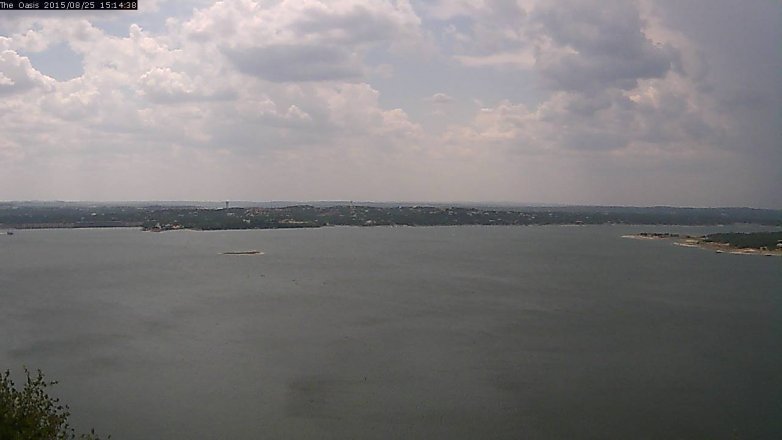 Lake Travis webcam, August 25, 2015 2:20 PM CT