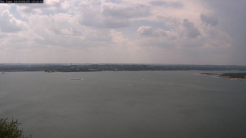 Lake Travis webcam, August 25, 2015 2:25 PM CT