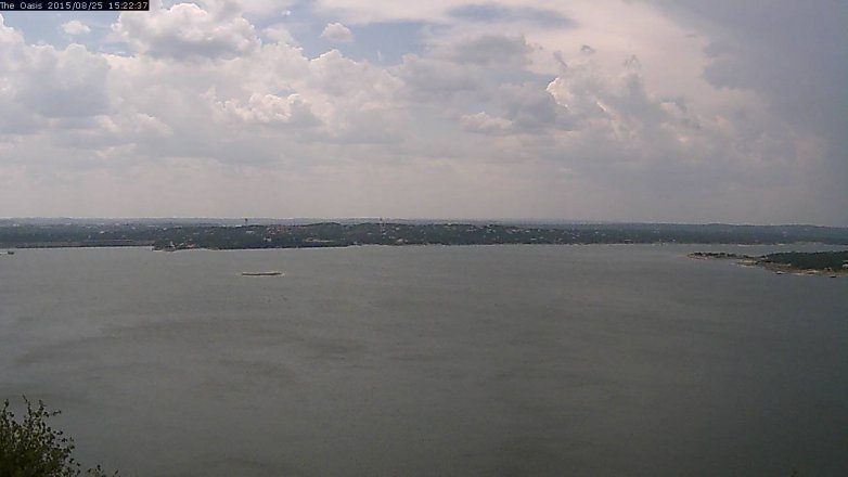 Lake Travis webcam, August 25, 2015 2:30 PM CT