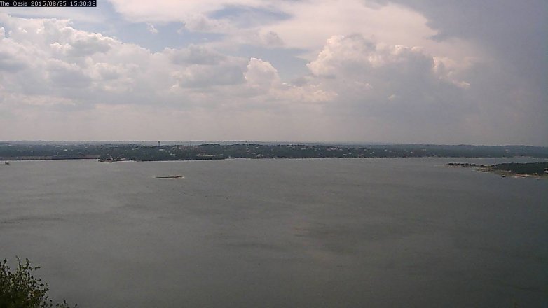 Lake Travis webcam, August 25, 2015 2:35 PM CT