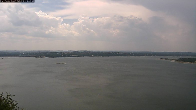Lake Travis webcam, August 25, 2015 2:50 PM CT